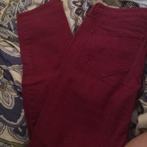 Red skinny jeans